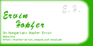 ervin hopfer business card